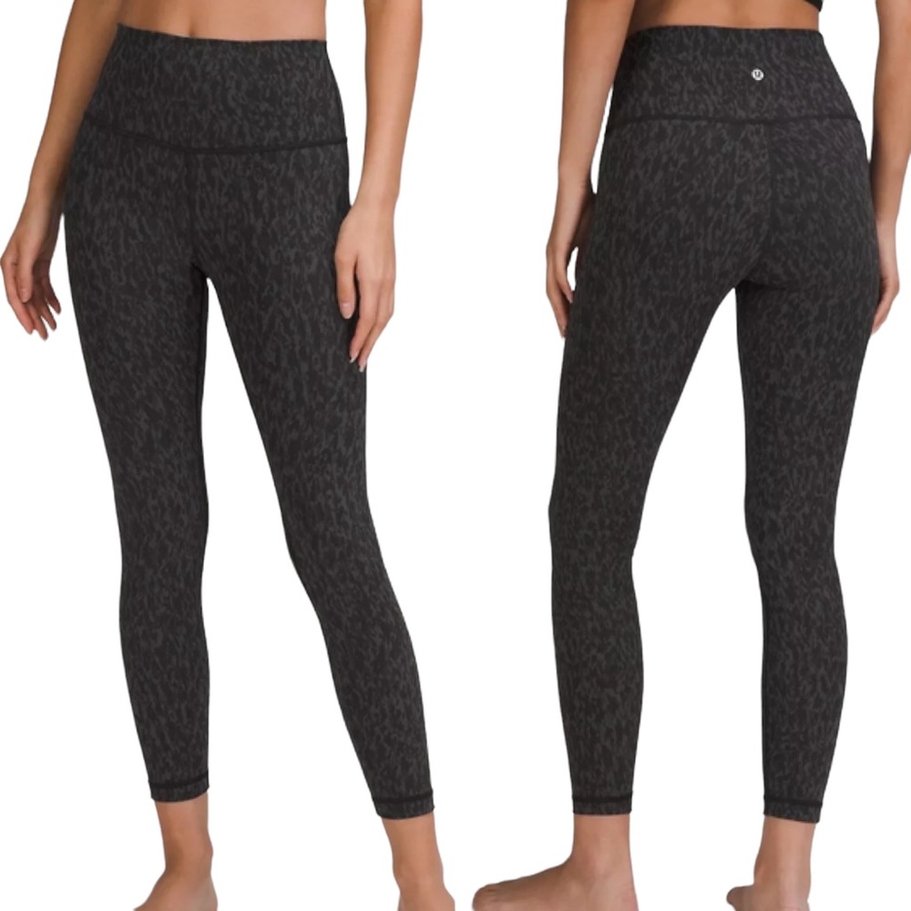 LULULEMON WUNDER UNDER GRAY LEOPARD TIGHT SIZE 12